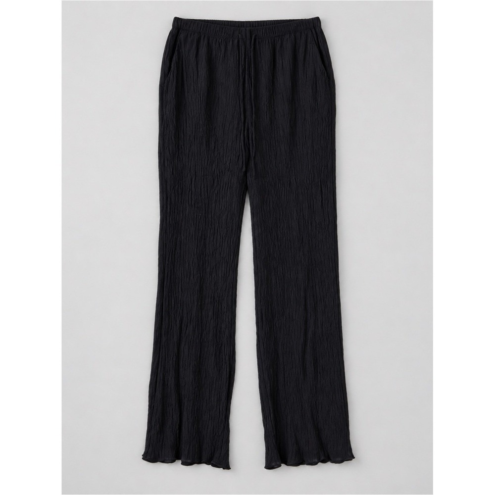 Abercrombie & Fitch Womens Crinkle Wide Leg Pants Small Long Coastal Euro Summer